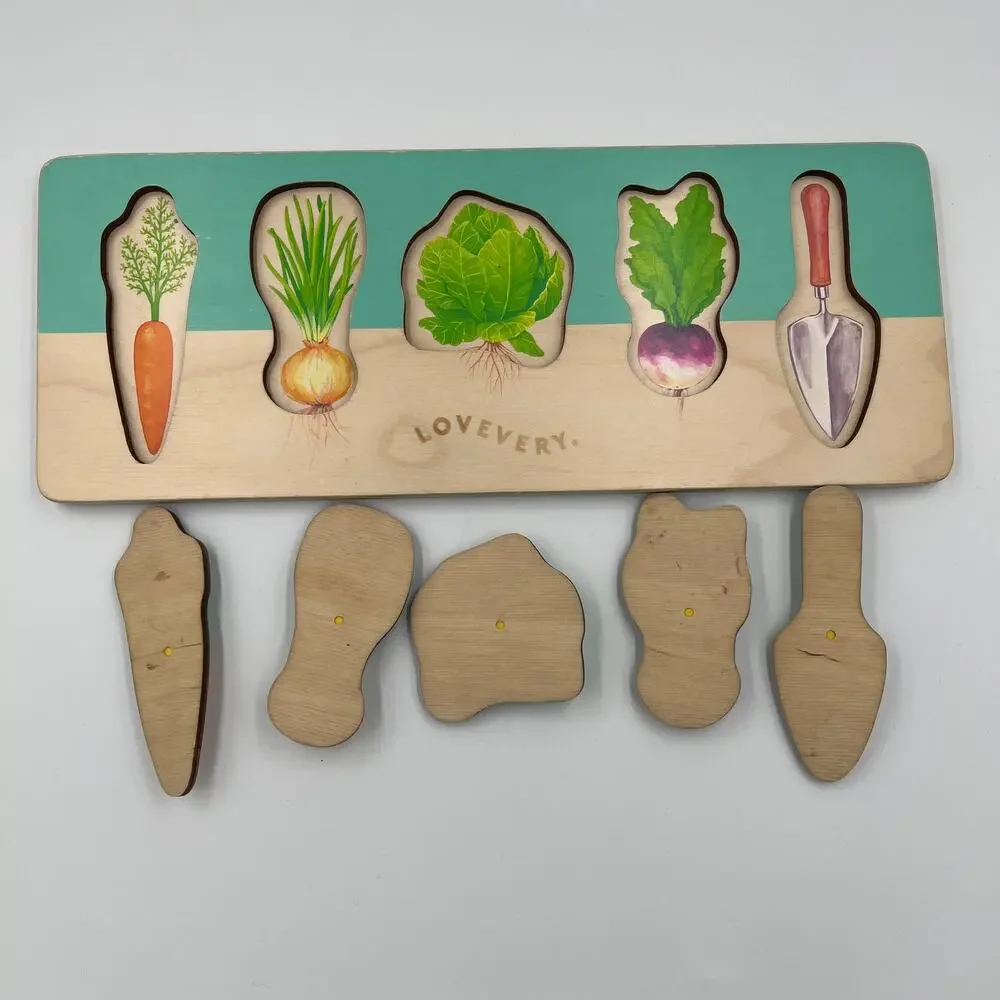 LOVEVERY Community Garden Vegetable Wooden Puzzle